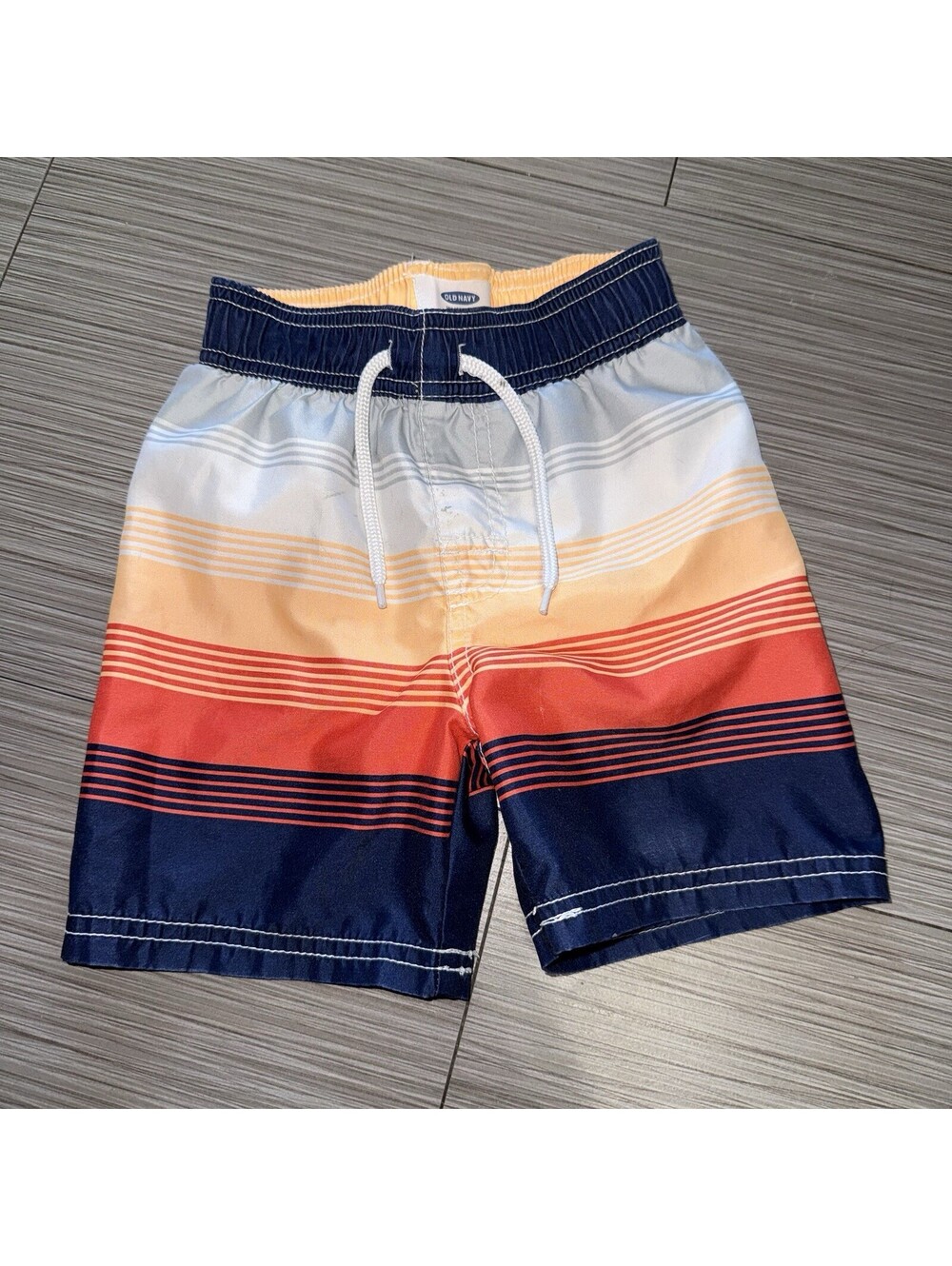 Old Navy 2T Boys Striped Swim Trunks Retro Surf Coastal Board Shorts